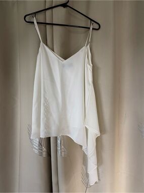Lulu's Cream V-Neck Asymmetrical Draped Cami